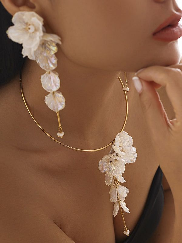 Boucles d'oreilles perlées en forme de fleur