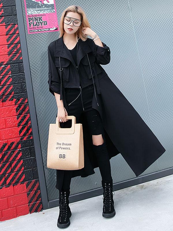 Trench-coat uni ample et léger