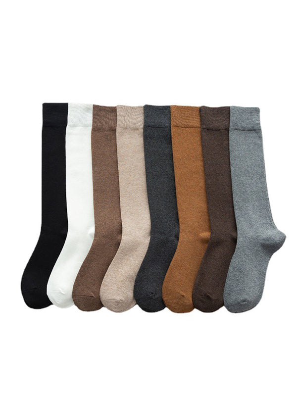 Chaussettes décontractées chaudes couleur unie