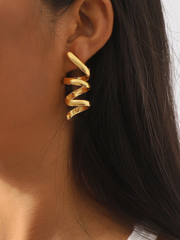 Boucles d'oreilles pendantes géométriques couleur unie