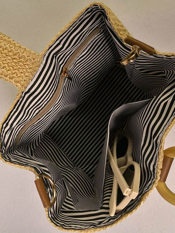 Sac à main décontracté à tissage simple