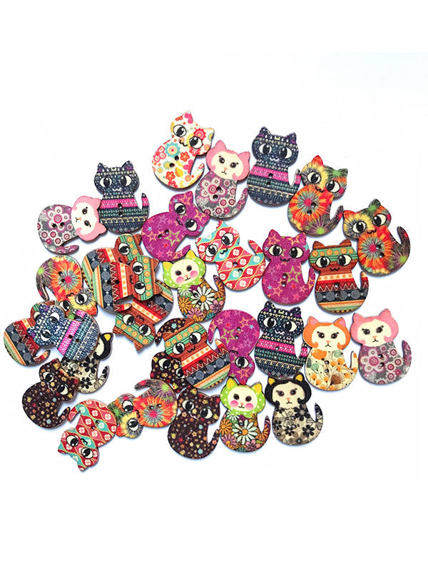 Environ 100 boutons en forme de chat, accessoires de décoration DIY