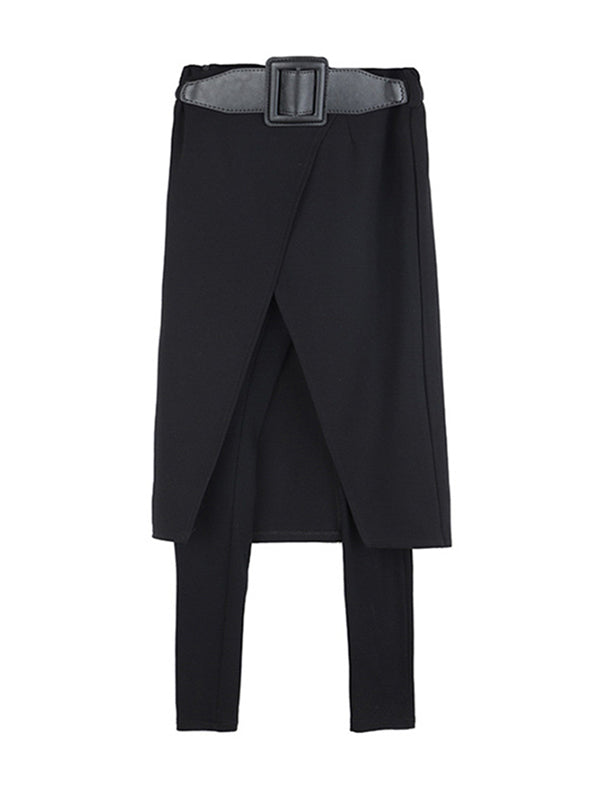 Effet deux pièces - Jupe-culotte unie à empiècements