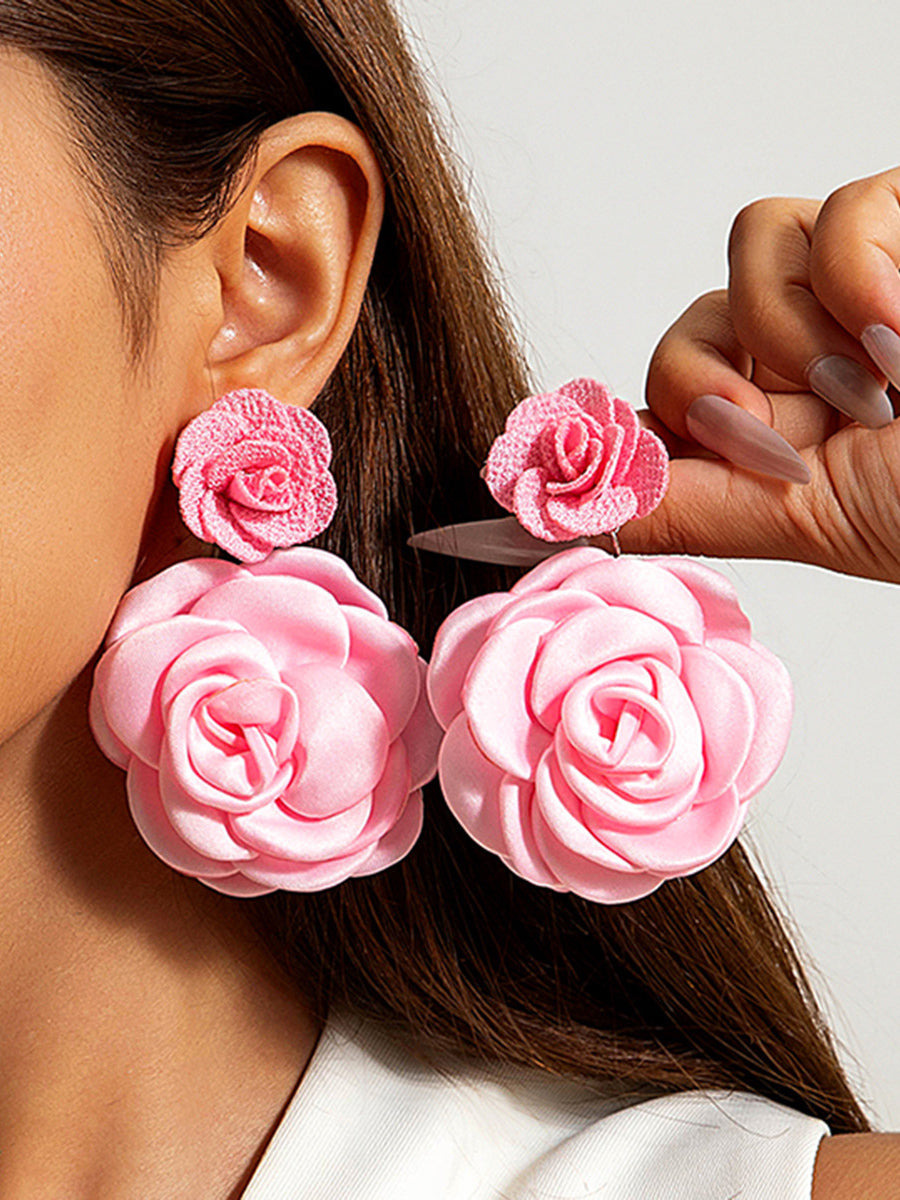 Boucles d'oreilles pendantes en forme de fleur