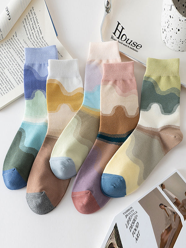 Chaussettes chaudes couleur contrastée
