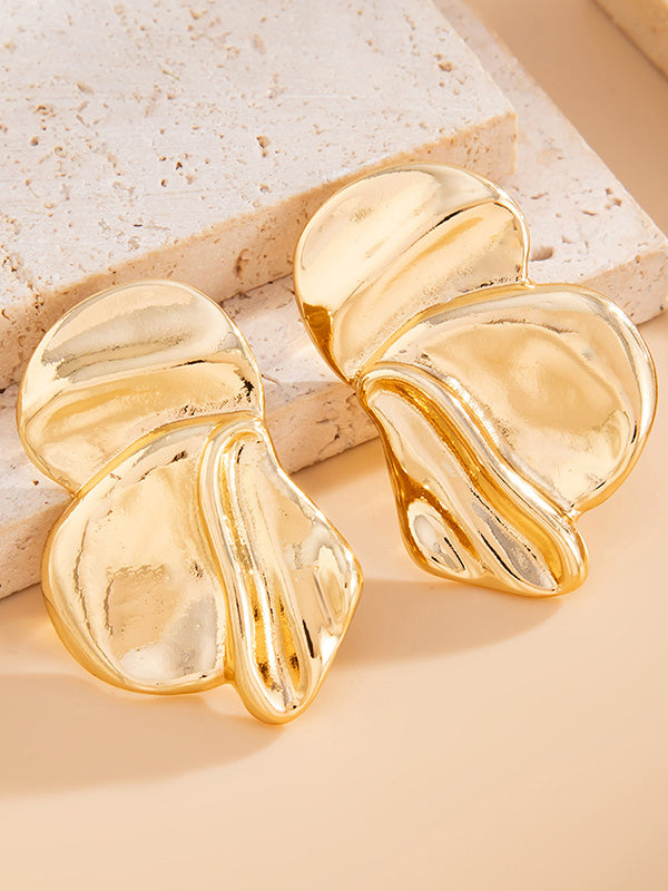 Boucles d'oreilles à coupe irrégulière, en forme de fleur