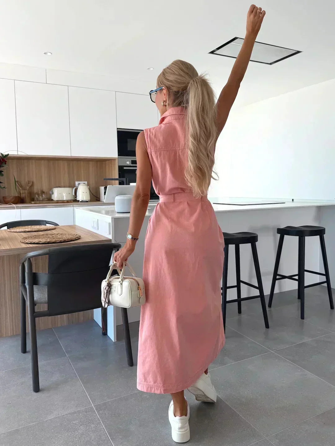 Cressida | Robe maxi en denim fluide élégante