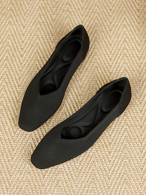 Chaussures à bout carré, couleur unie