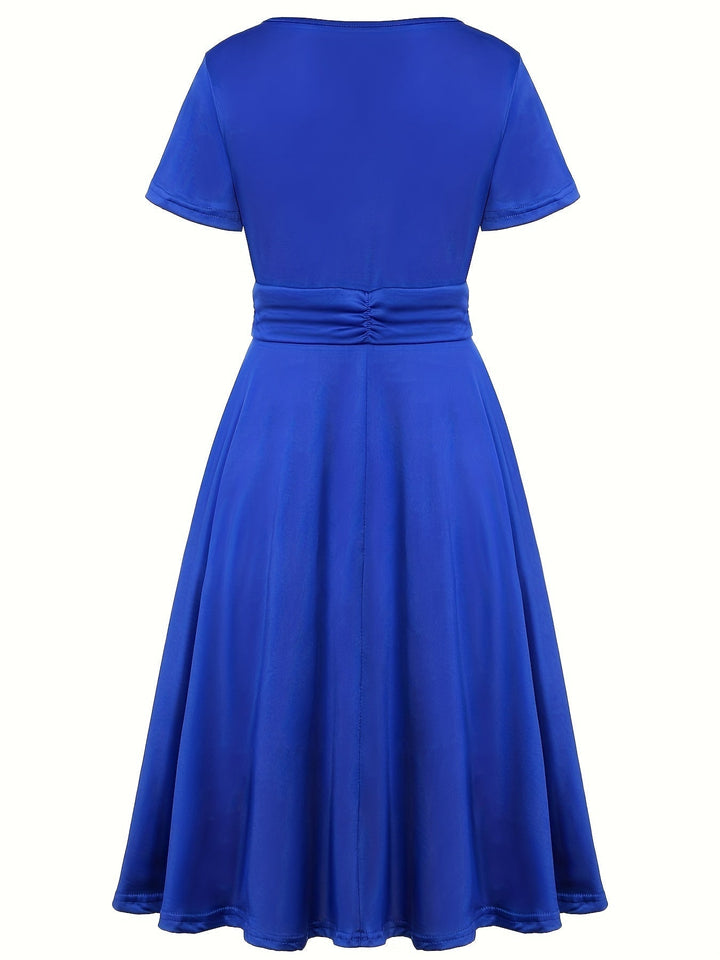 Elisa | Robe midi à encolure en V avec ourlet asymétrique