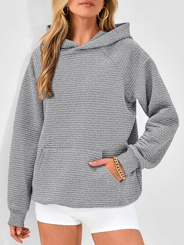 Capuche Manches Longues Poches Couleur Unie à empiècements Sweats à capuche Hauts