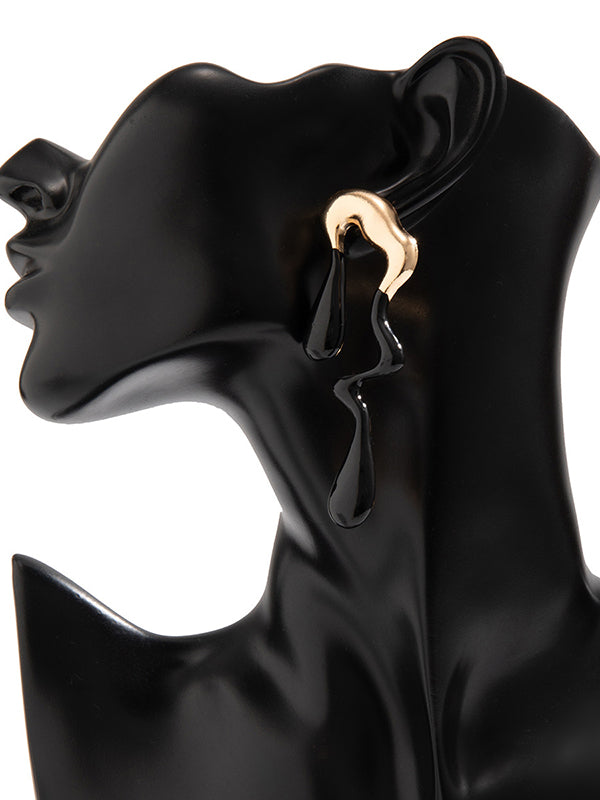 Boucles d'oreilles pendantes géométriques couleur contrastée