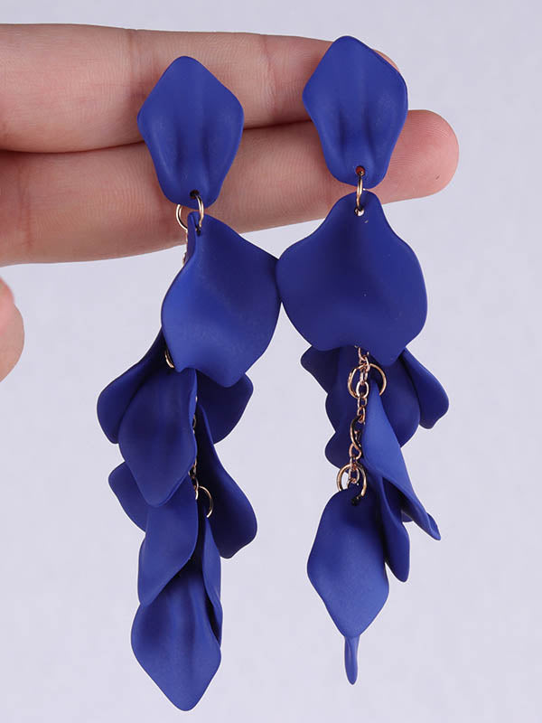 Boucles d'oreilles à chaîne, en forme de fleur