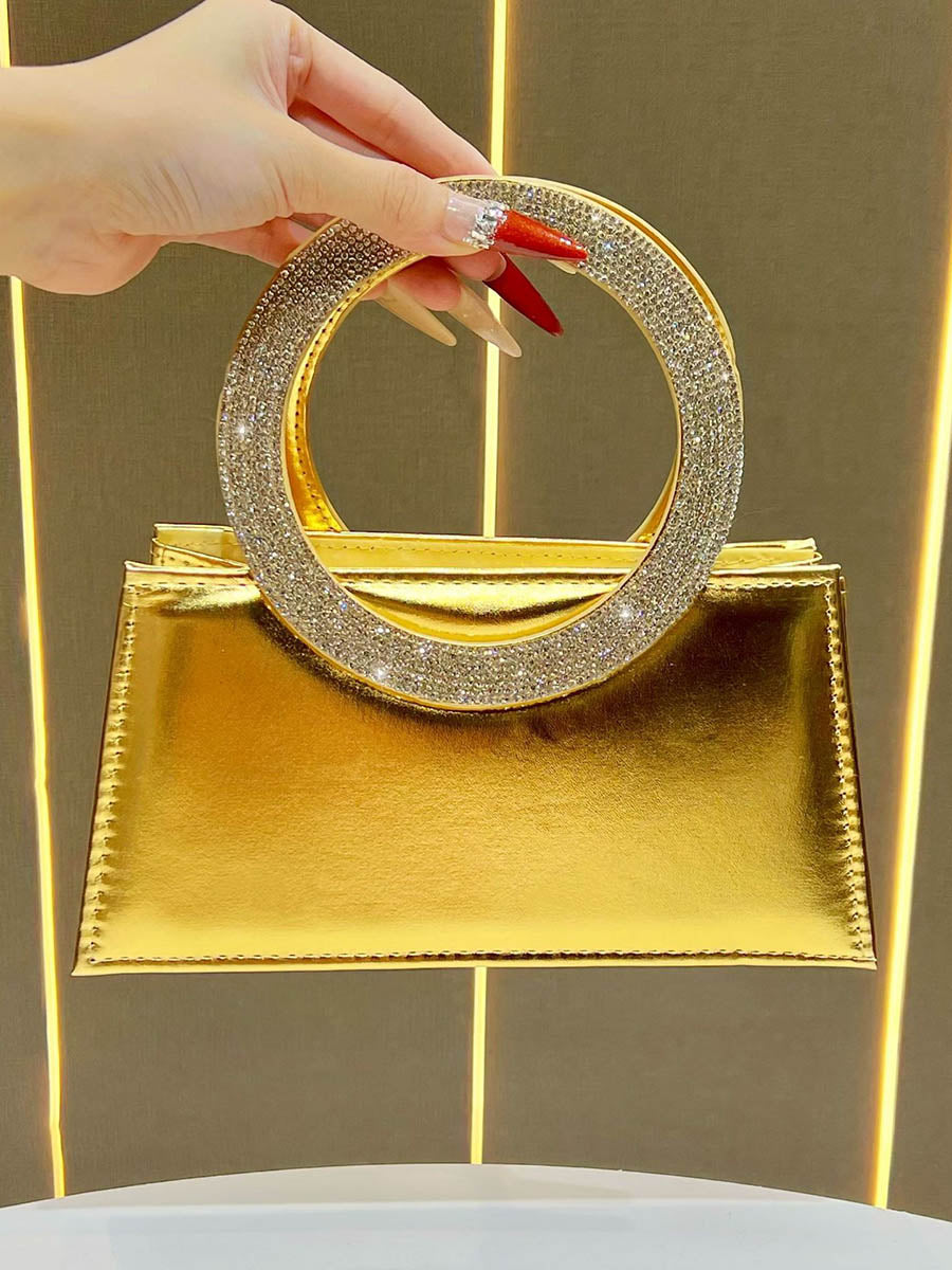 Sac à main à chaîne, à strass, à empiècements