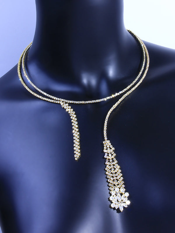 Collier urbain tendance, à strass