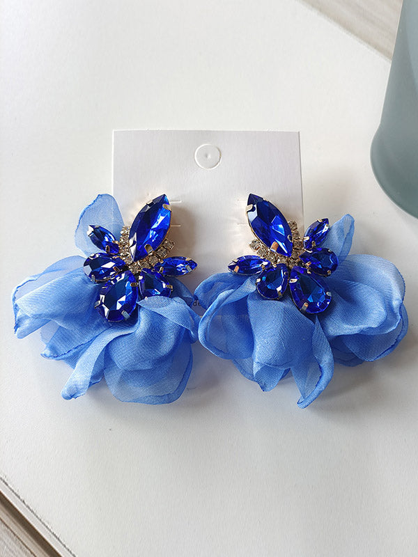 Boucles d'oreilles pendantes en forme de fleur