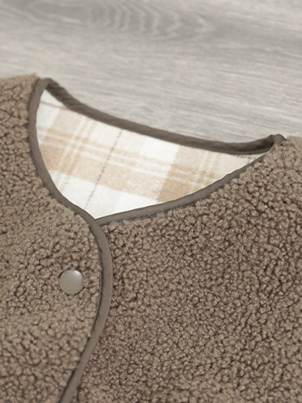 Gilet sans manches ample vintage, couleur unie