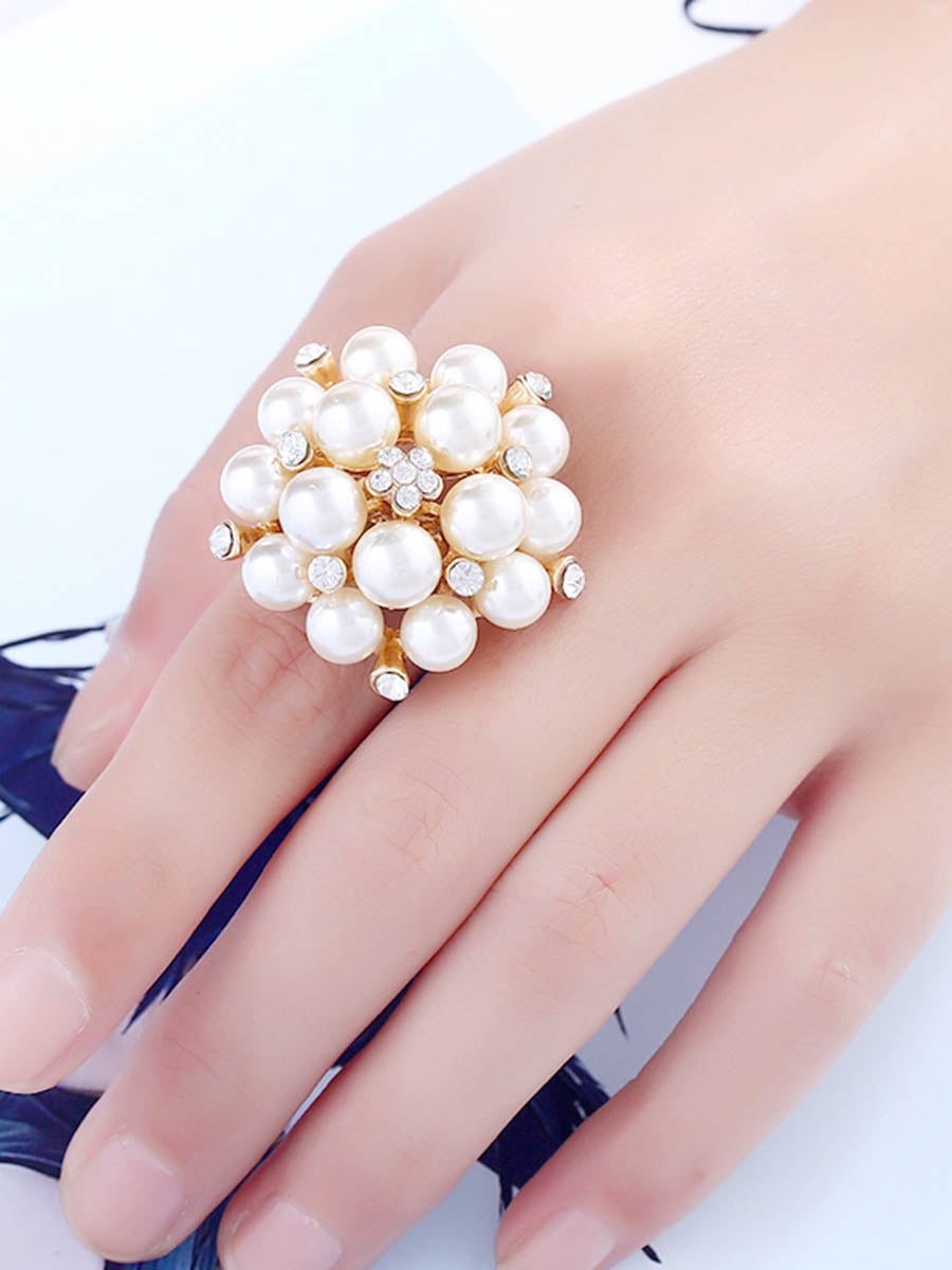 Bague réglable géométrique en forme de fleur