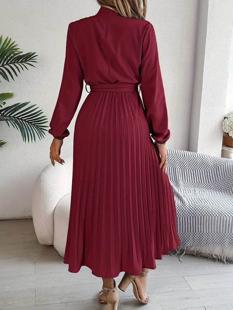 Sana | Robe de soirée plissée pour femmes à col montant