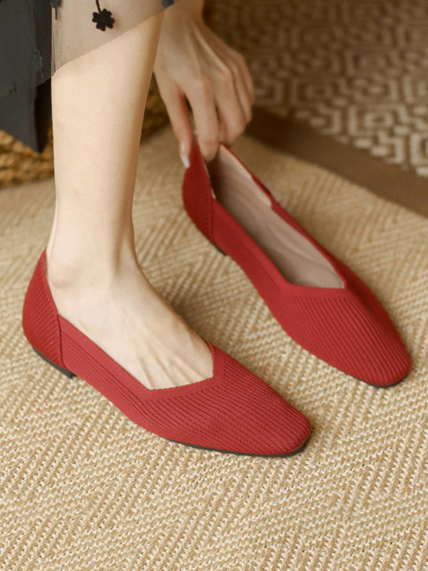 Chaussures à bout carré, couleur unie