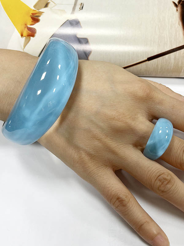 Parure bracelet et bague géométrique