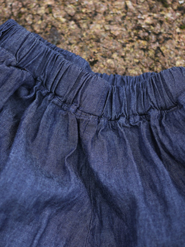 Pantalon en jean à jambes larges de couleur denim ample vintage