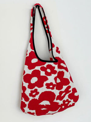 Accessoires de sacs de couleur contrastée à tissage floral original