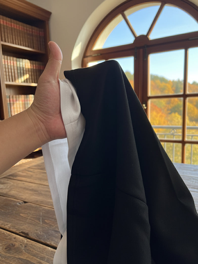Robes longues à col rond, couleur contrastée, coupe irrégulière