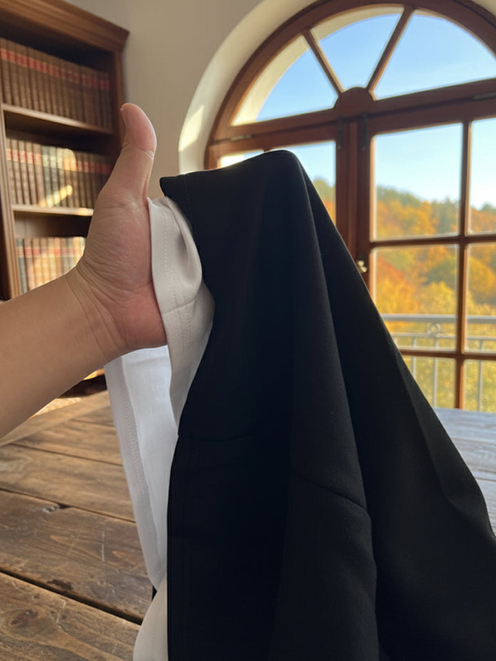 Robes longues à col rond, couleur contrastée, coupe irrégulière