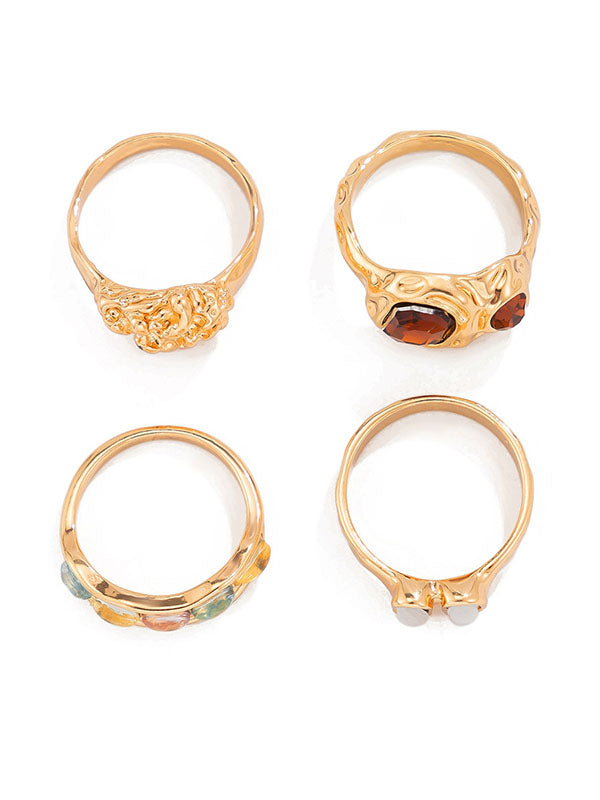 Bague géométrique à strass