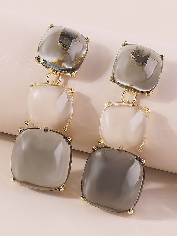 Parure boucles d'oreilles pendantes et boucles d'oreilles géométrique