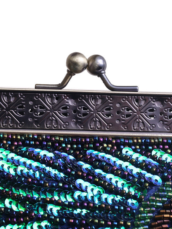 Sac à main de maquillage à paillettes géométriques urbaines 4 couleurs