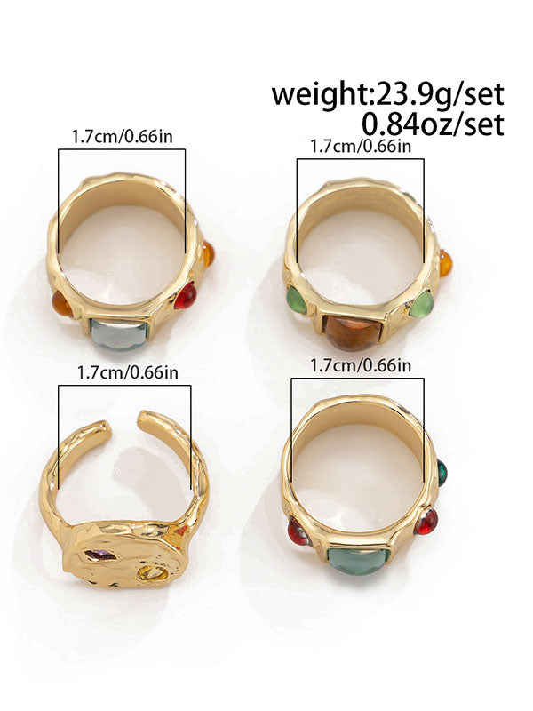 Bague géométrique à strass