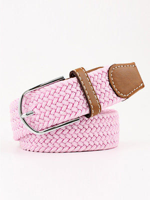 Ceinture tissée de couleurs contrastées simples, 20 couleurs