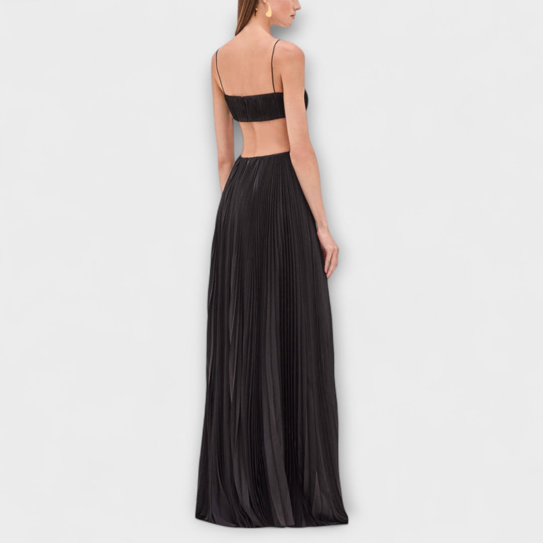 Mireille - Robe maxi élégante avec décolleté plissé