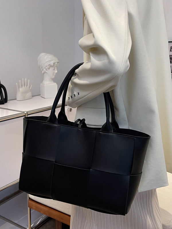 Sacs à bandoulière tissés à empiècements de couleur unie