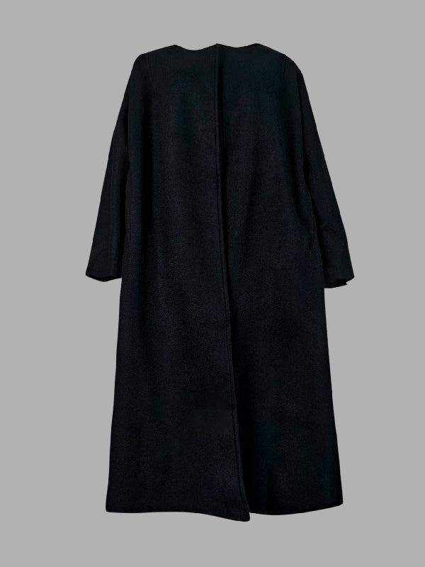 Manteau en laine ample à manches longues, sans col, couleur unie