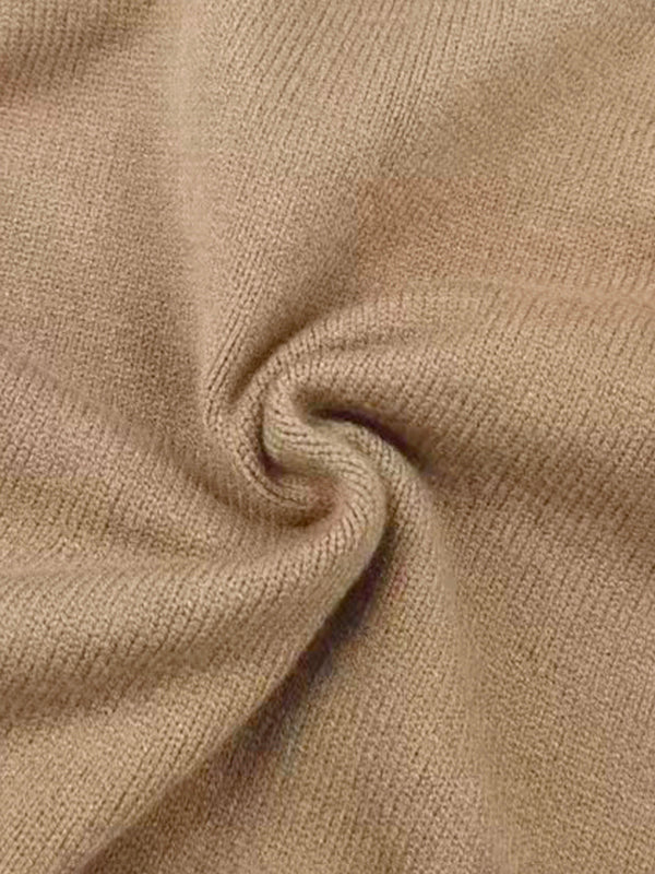 Robe pull ample à manches longues, à col haut, couleur unie