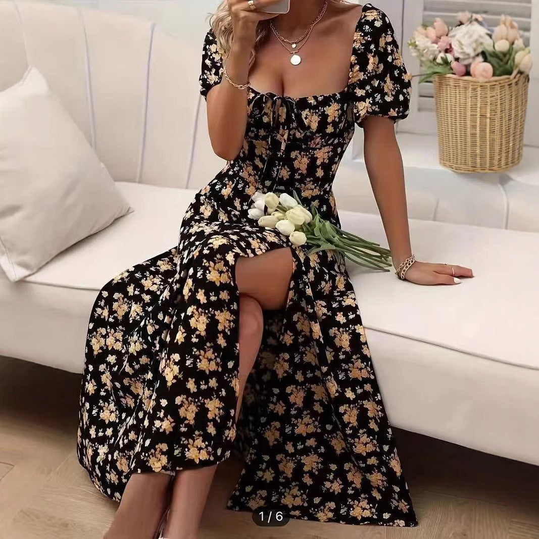 Flavia - Robe midi en dentelle florale pour le printemps