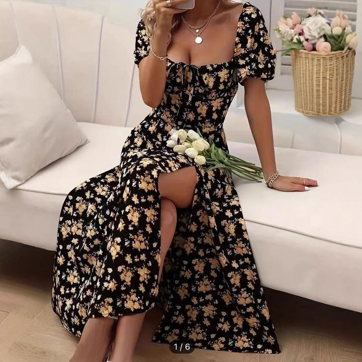 Flavia - Robe midi en dentelle florale pour le printemps