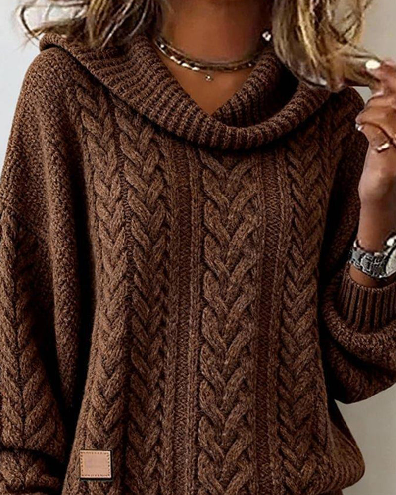 Elisa | Pull en tricot pour femmes torsadé en uni