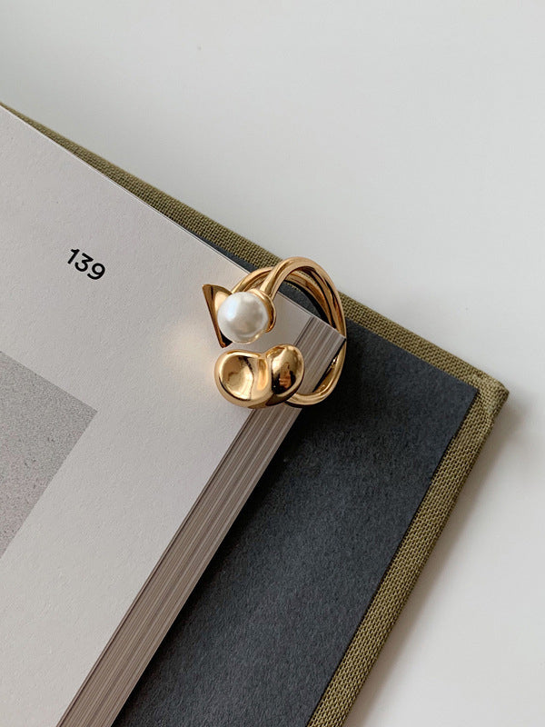 Bague Simple Perles Chic Originale