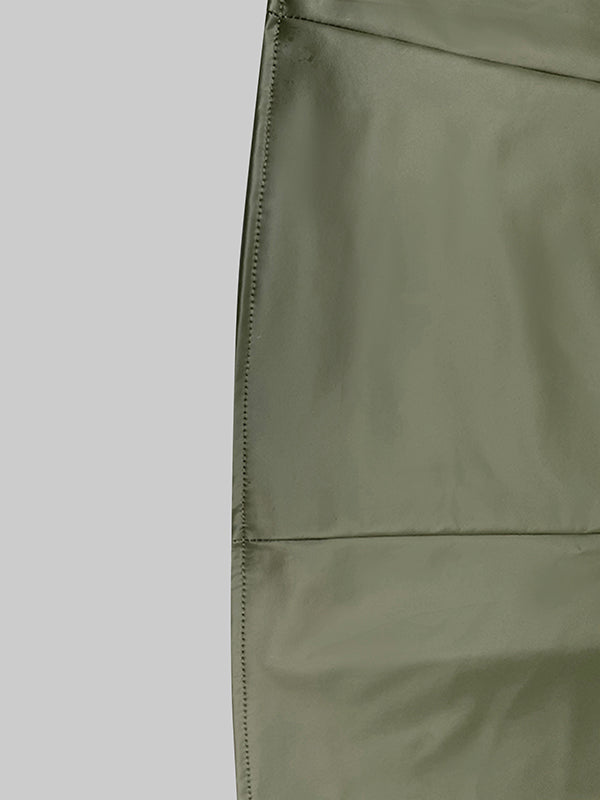 Chemises intérieures à manches longues, couleur unie, col rond fendu + robes mi-longues trapèze avec nœud papillon, ensemble deux pièces