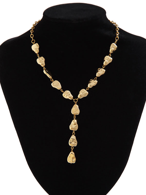 Collier géométrique délicat à chaîne, à empiècements