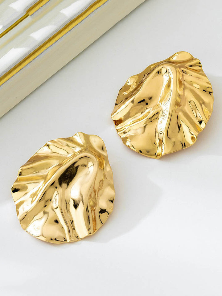 Boucles d'oreilles géométriques plissées brillantes