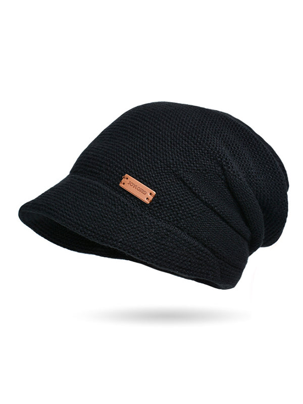 Chapeaux à empiècements de couleur unie à bord plat Chapeaux tricotés