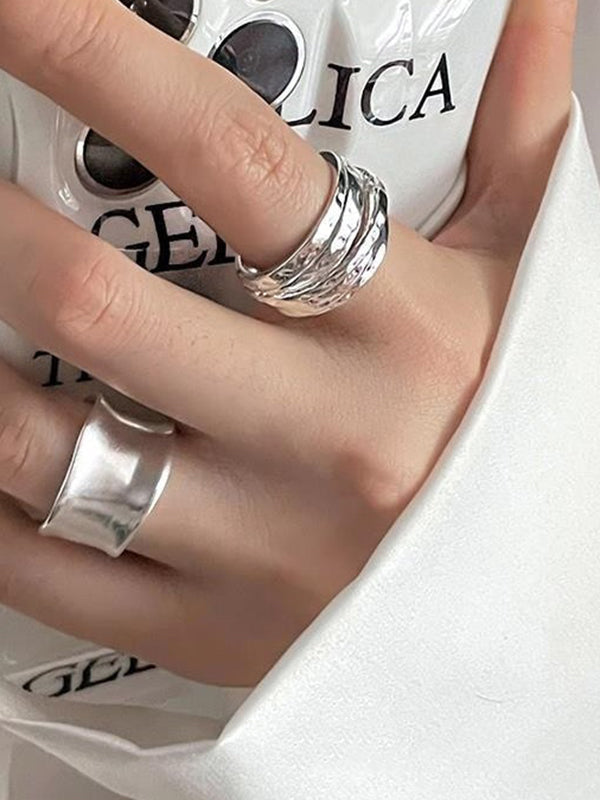 Bague réglable géométrique couleur unie