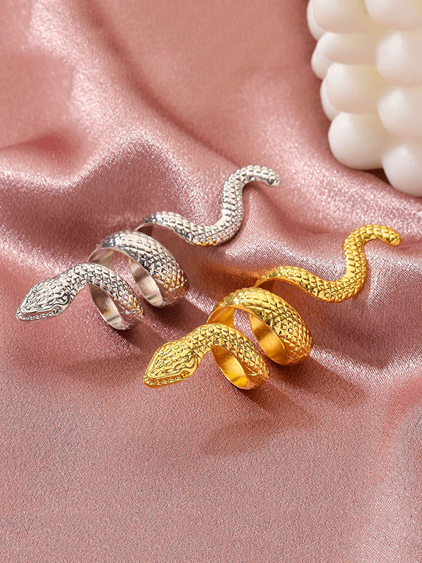 Bague en forme de serpent, couleur unie