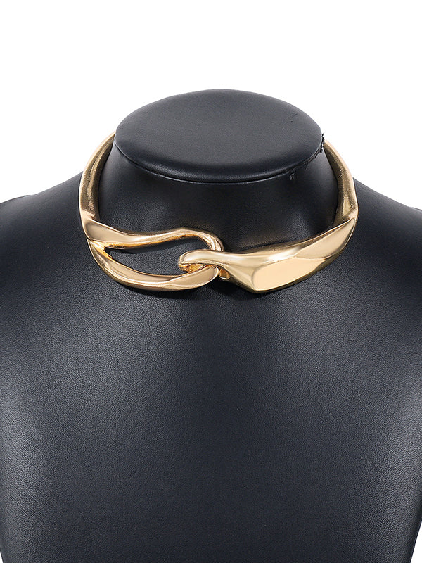 Collier géométrique ajouré couleur unie