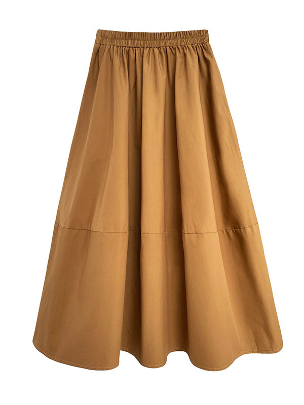 Jupe élégante coupe trapèze, élastique, couleur unie