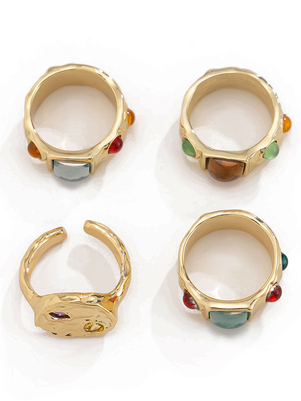 Bague géométrique à strass